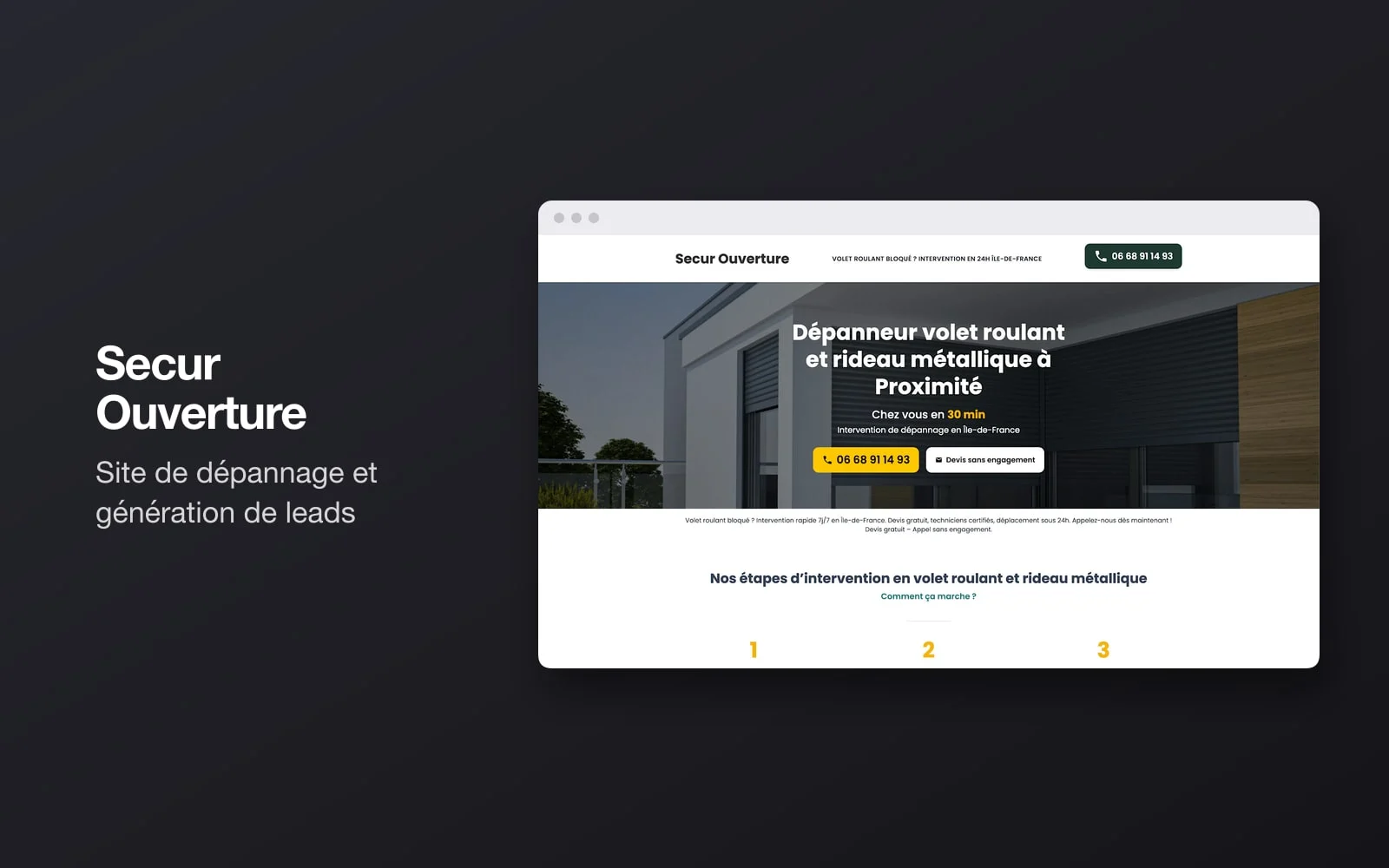 Aperçu du projet Secur Ouverture